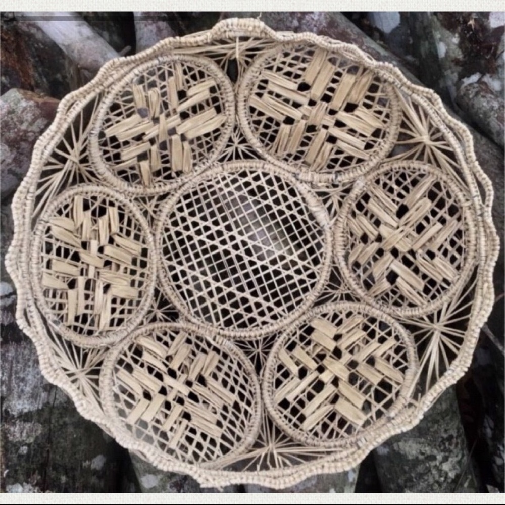 Handmade Southern Lace Collectible Woven Basket